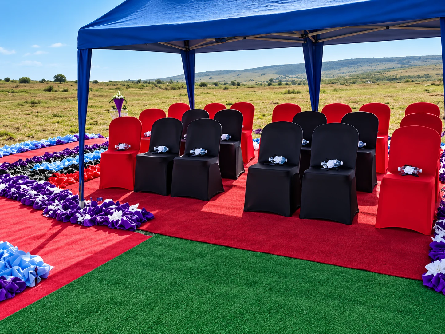 Outdoor funeral seating