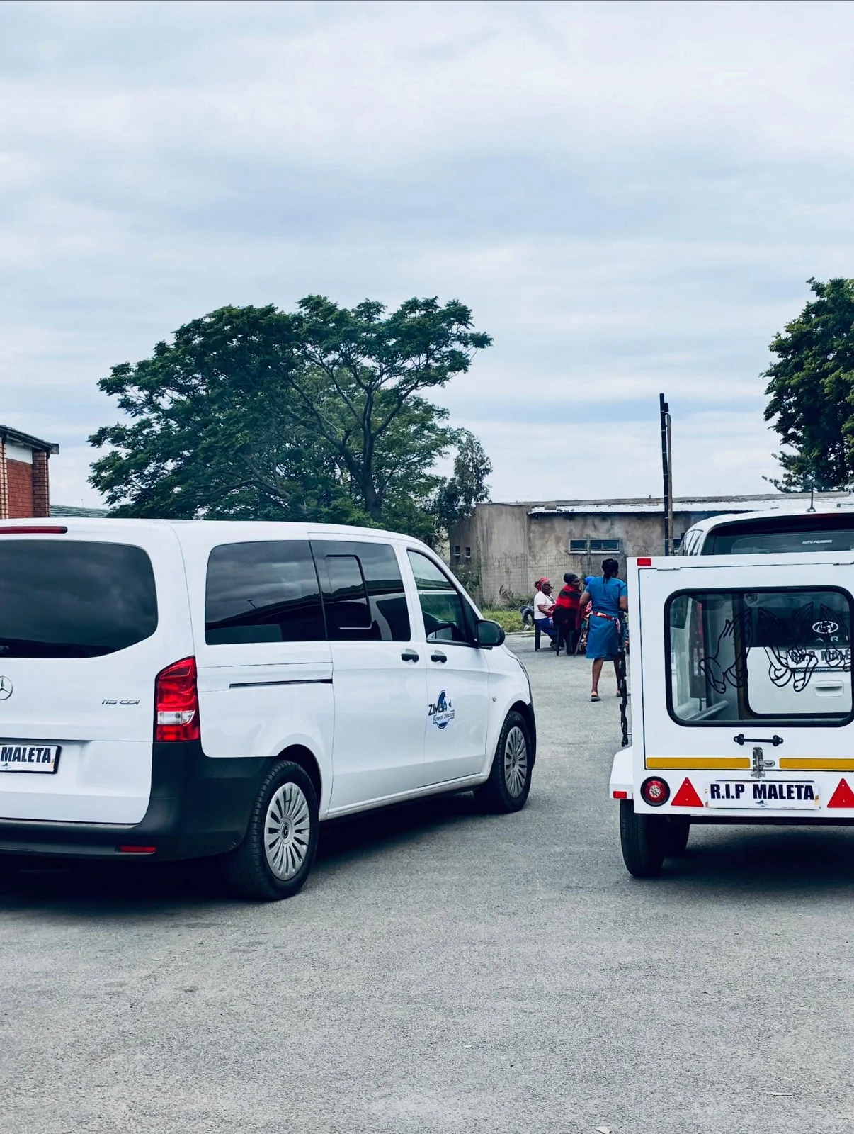 Zimba Funeral Directors service van and hearse trailer