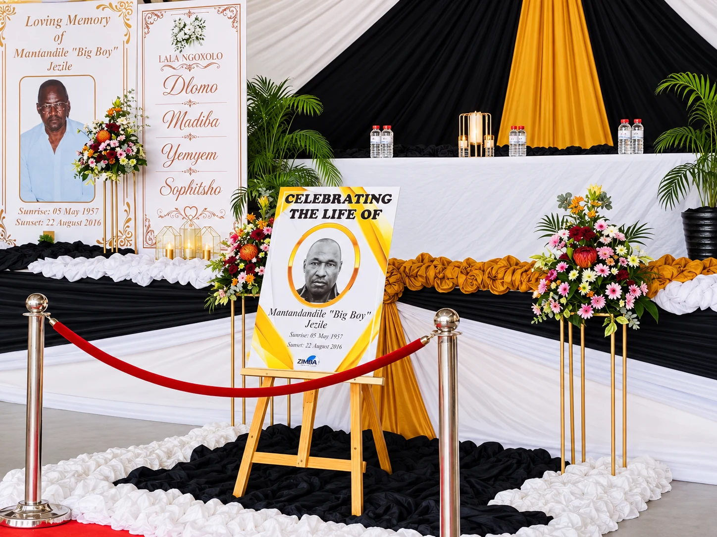 Zimba Funeral Directors memorial stage arrangement